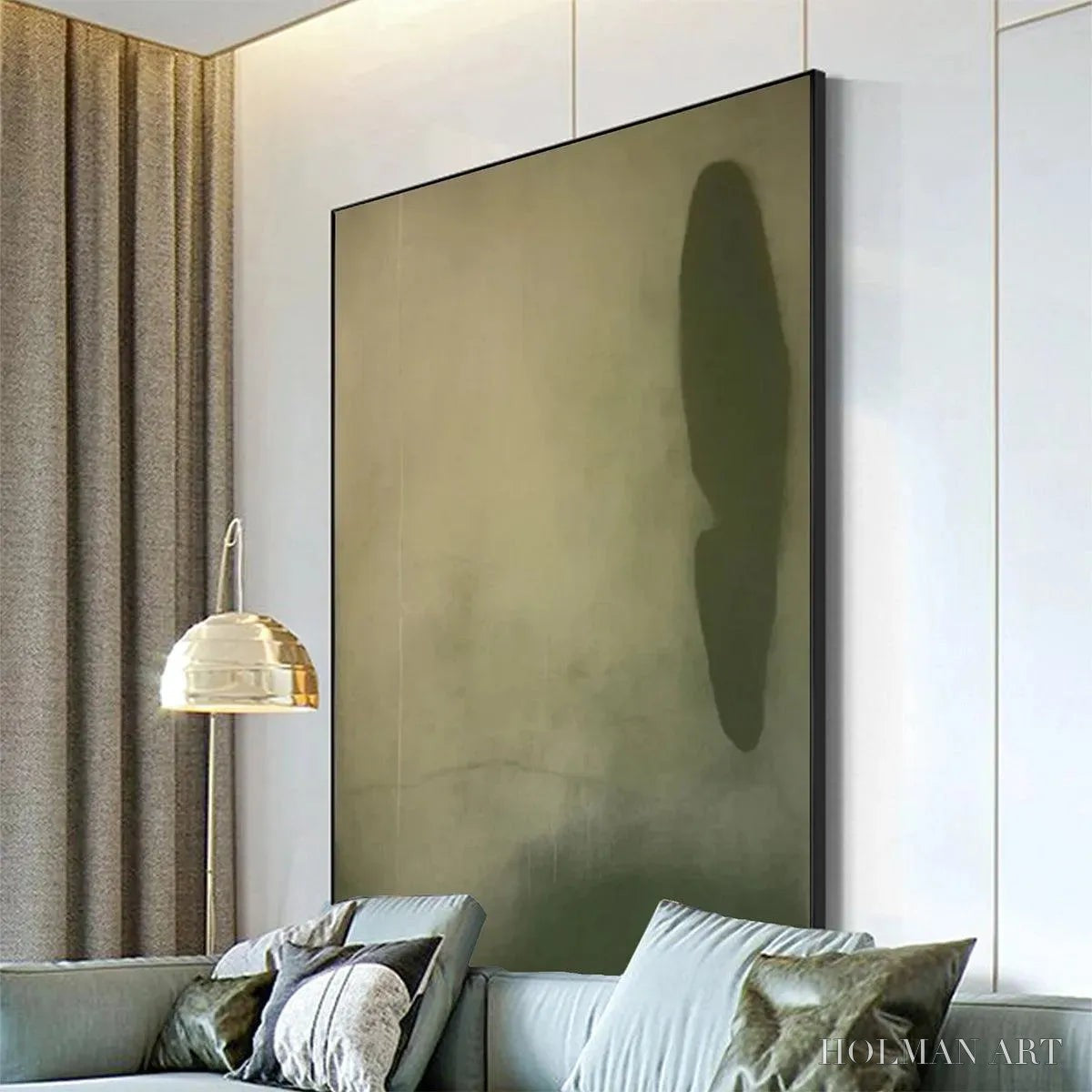 HOLMAN ART Olive Serenity – Minimalist Abstract Painting, Vertical - image 4
