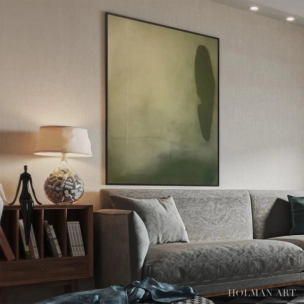 HOLMAN ART Olive Serenity – Minimalist Abstract Painting, Vertical - image 5