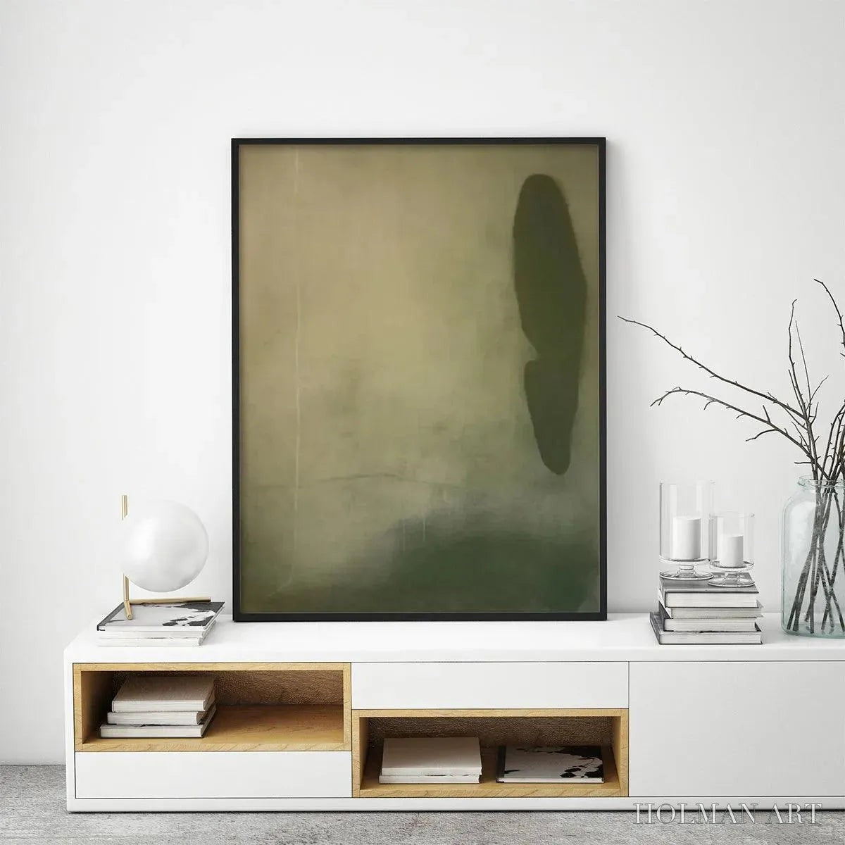 HOLMAN ART Olive Serenity – Minimalist Abstract Painting, Vertical - image 6