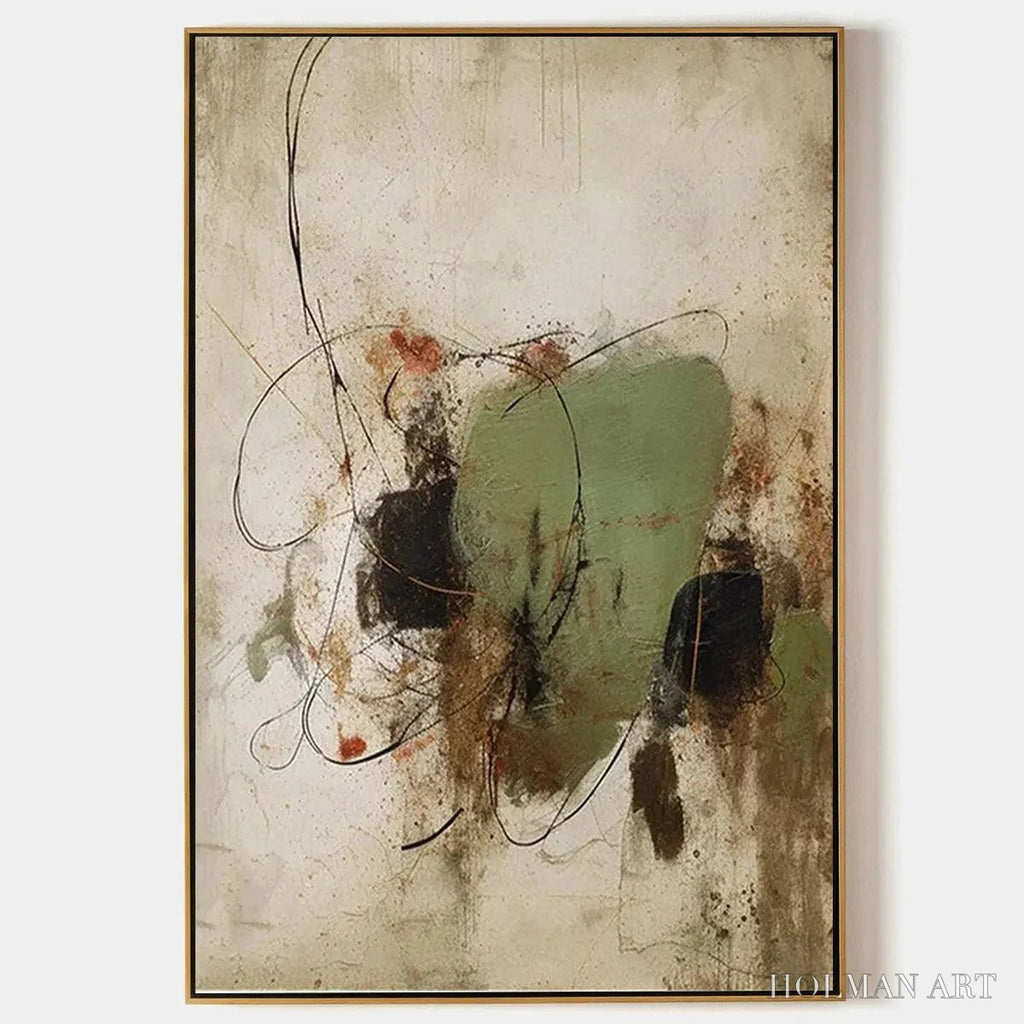 HOLMAN ART Sage Abstract – Minimalist Abstract Painting, Vertical - image 1