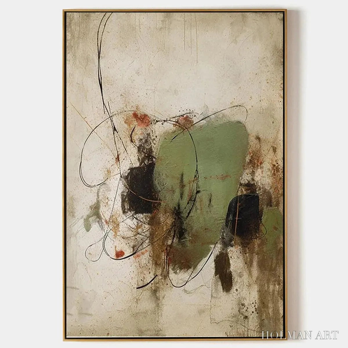 HOLMAN ART Sage Abstract – Minimalist Abstract Painting, Vertical - image 1