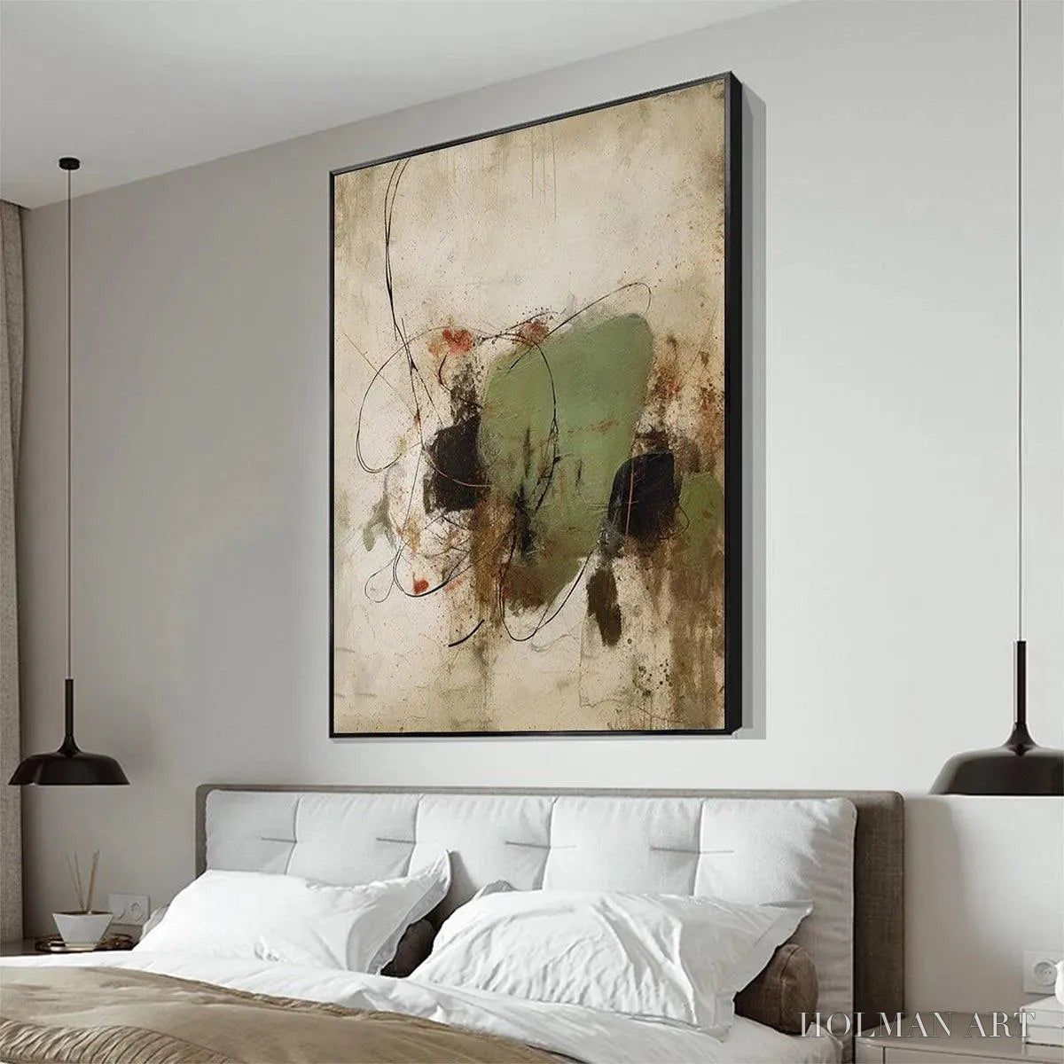 HOLMAN ART Sage Abstract – Minimalist Abstract Painting, Vertical - image 4