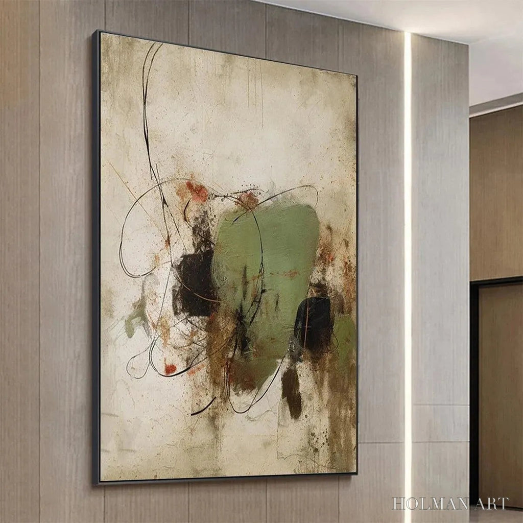 HOLMAN ART Sage Abstract – Minimalist Abstract Painting, Vertical - image 5