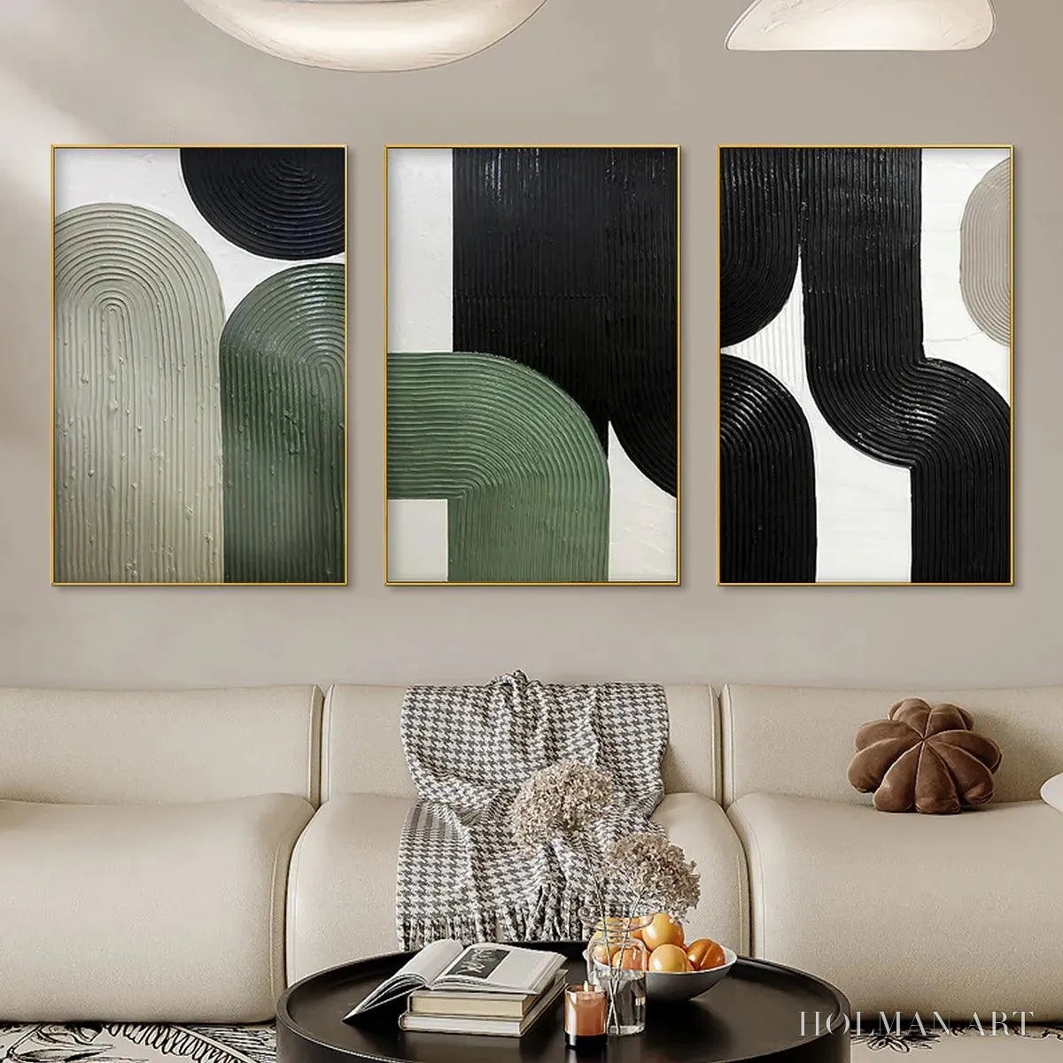 HOLMAN ART Arches Triptych – Minimalist Textured Abstract Painting Set of 3 - image 6
