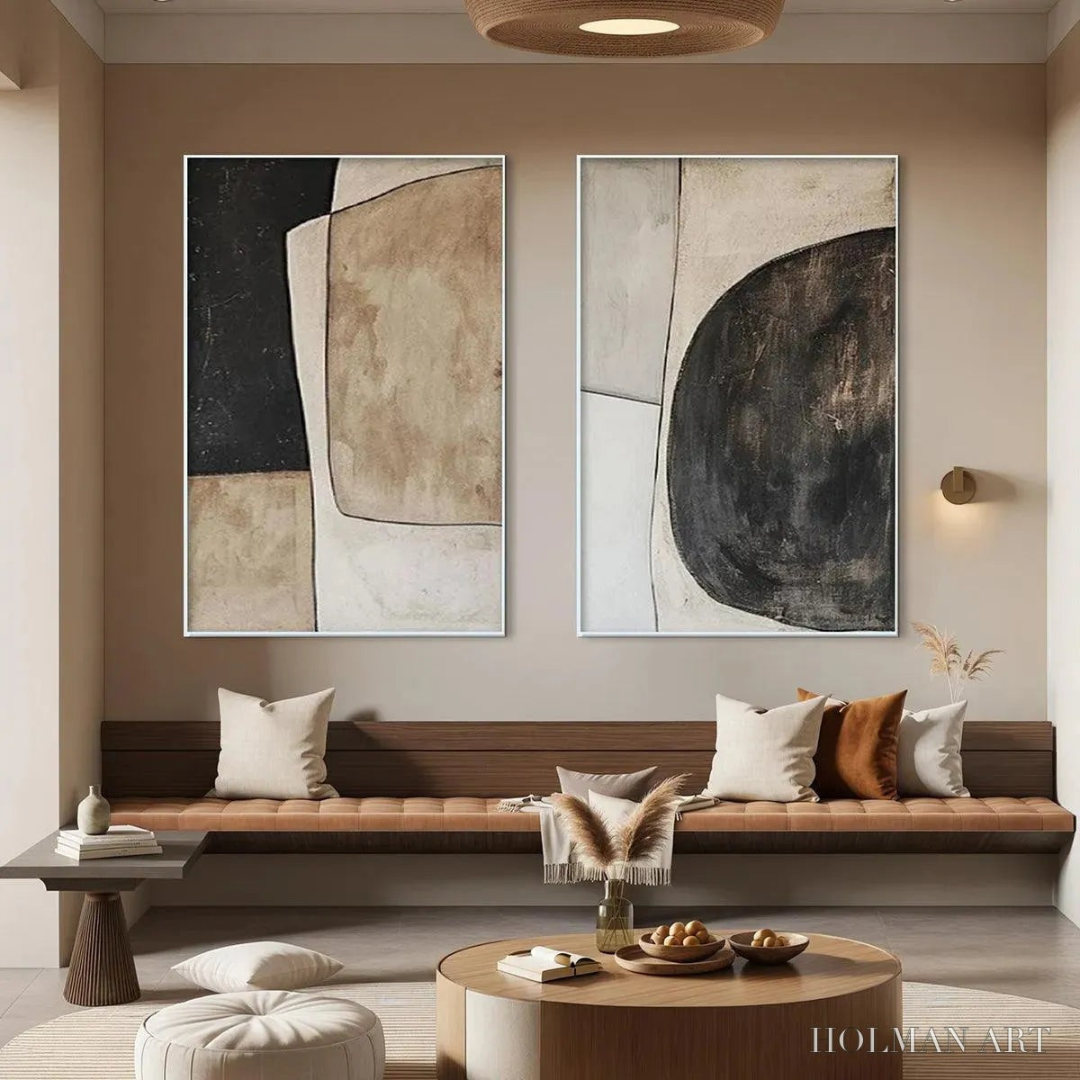HOLMAN ART Abstract Geometric Diptych – Abstract Painting Set of 2, Vertical - image 5