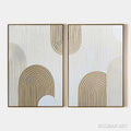 HOLMAN ART Beige Textured Arches Diptych – Textured Abstract Painting Set of 2, Vertical - image 1
