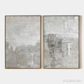 HOLMAN ART Grey Abstract Textured Diptych – Textured Abstract Painting Set of 2, Vertical - image 1