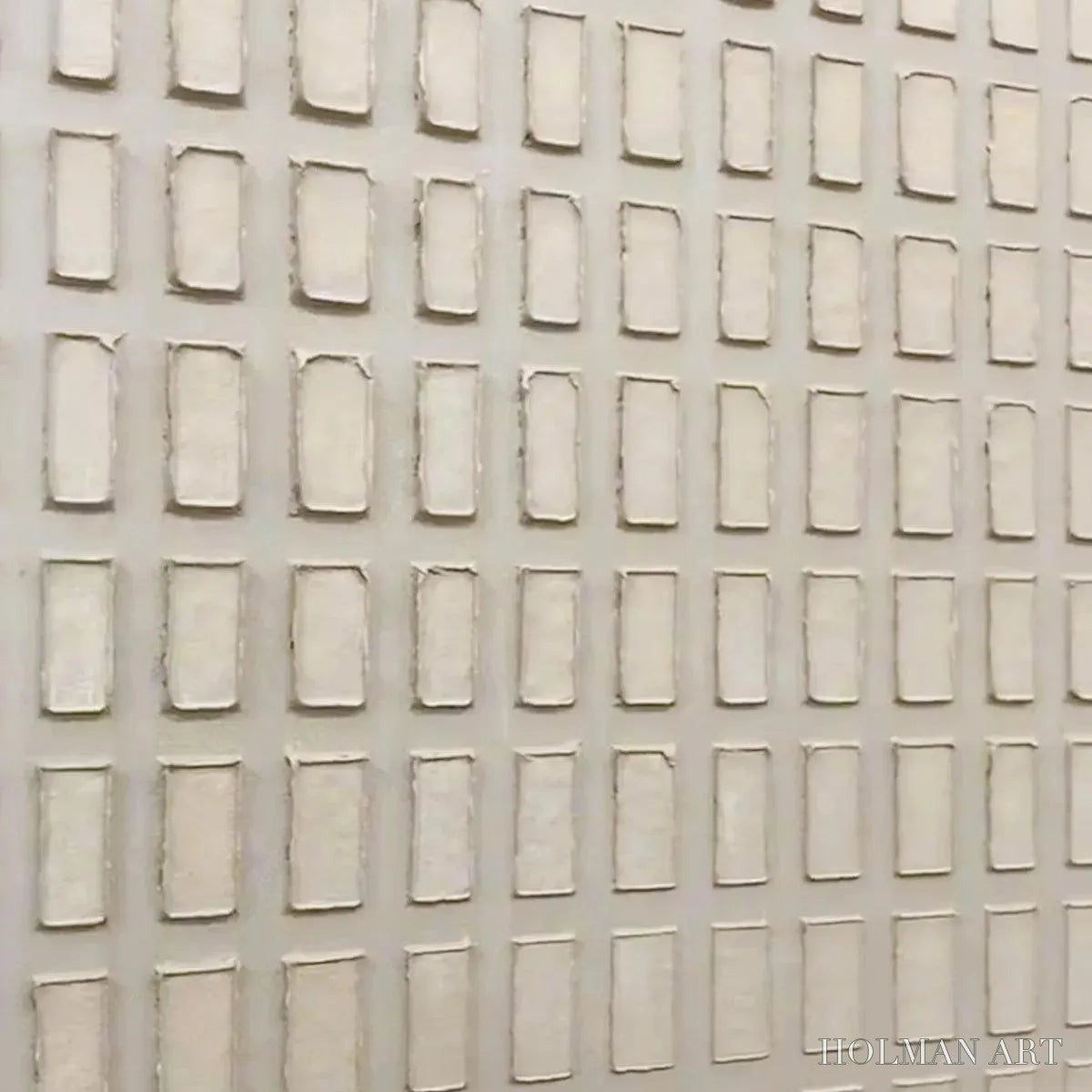 HOLMAN ART Textured Beige Grid Set – Minimalist Textured Painting Set of 2 - image 3