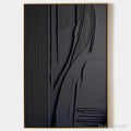 HOLMAN ART Black Textured Lines and Curves – Minimalist Textured Abstract Painting - image 1