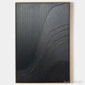 HOLMAN ART Black Textured Curves – Minimalist Textured Abstract Painting - image 1