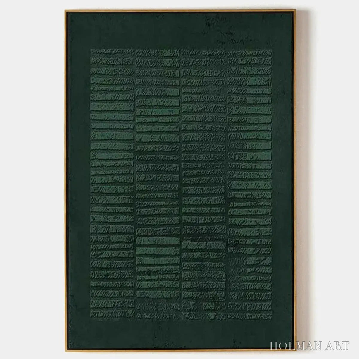 HOLMAN ART Dark Green Textured Grid – Minimalist Textured Painting - image 1