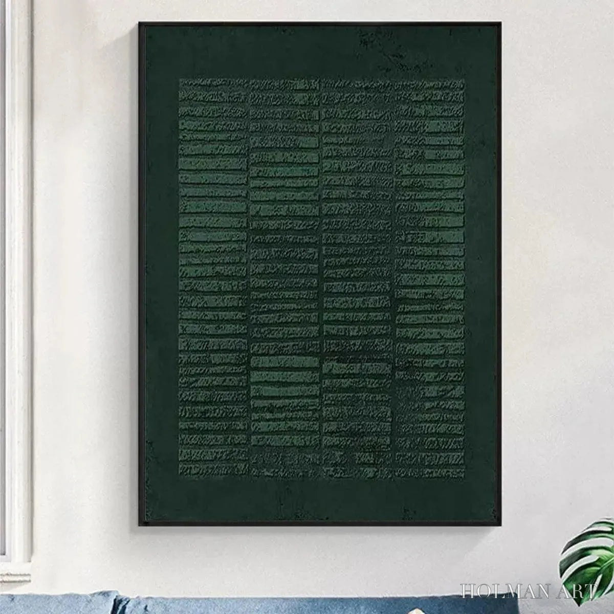 HOLMAN ART Dark Green Textured Grid – Minimalist Textured Painting - image 2
