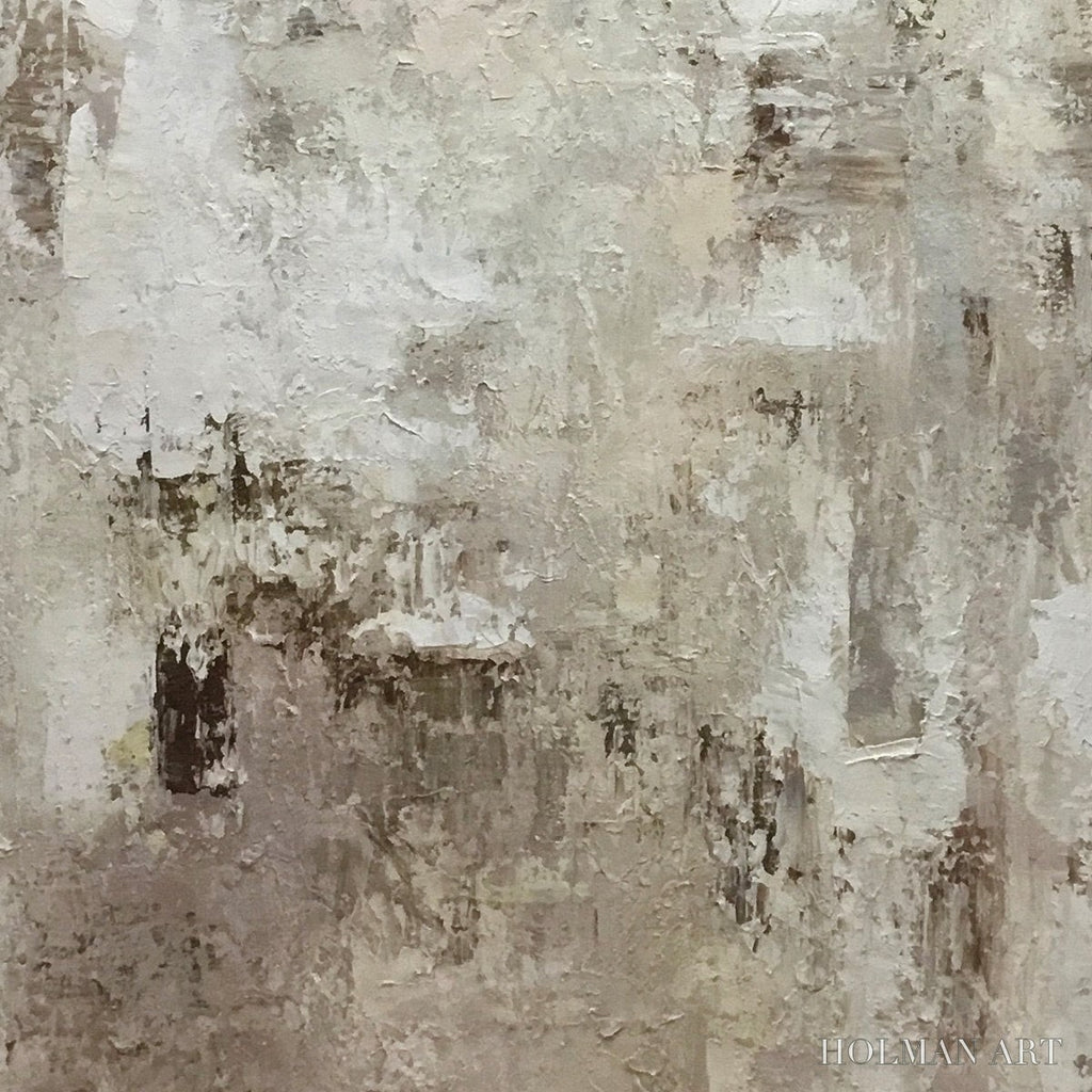 HOLMAN ART Textured Beige Abstract – Minimalist Textured Painting - image 3