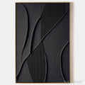 HOLMAN ART Black Textured Abstract – Minimalist Textured Painting - image 1