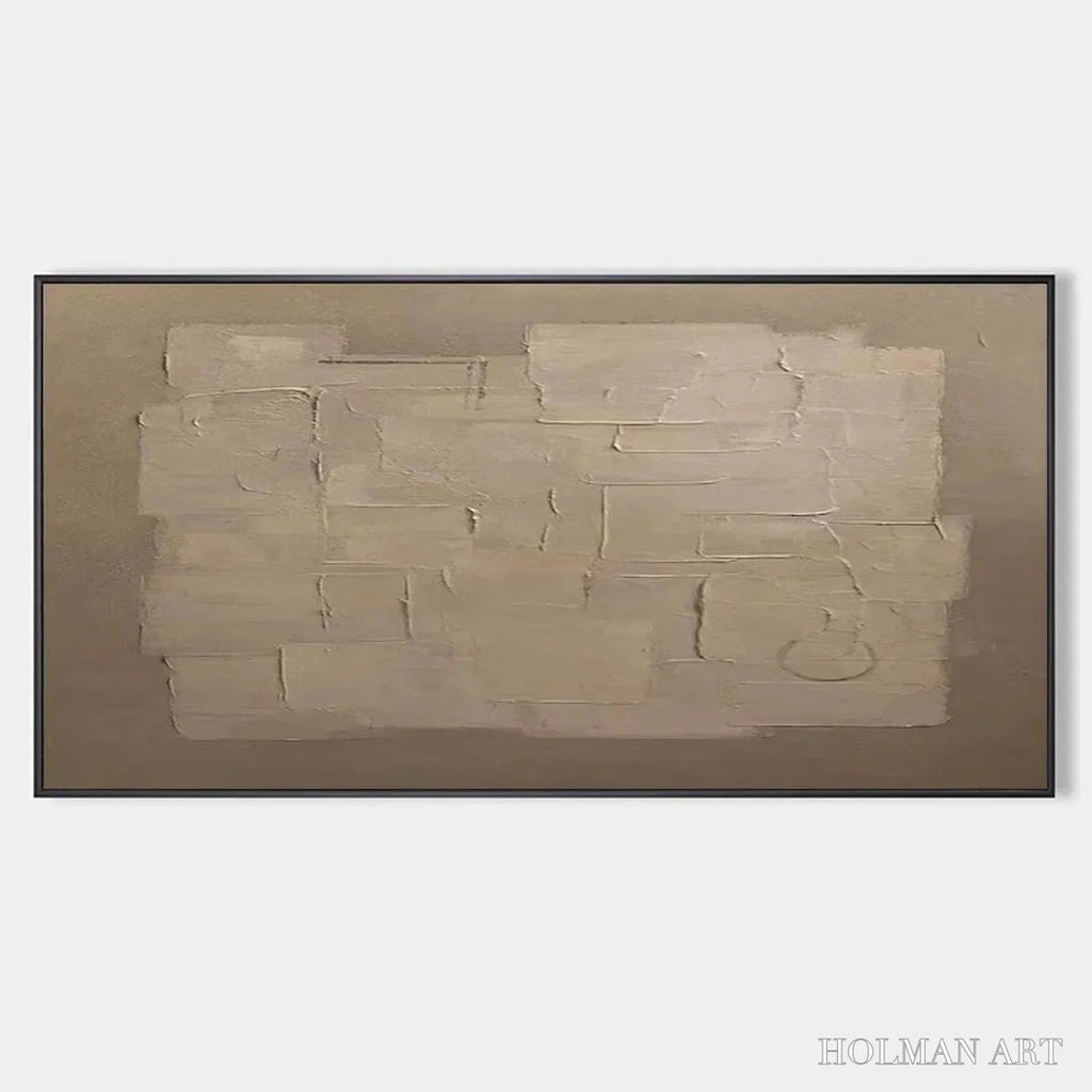 HOLMAN ART Textured Taupe Abstract – Minimalist Textured Painting - image 1