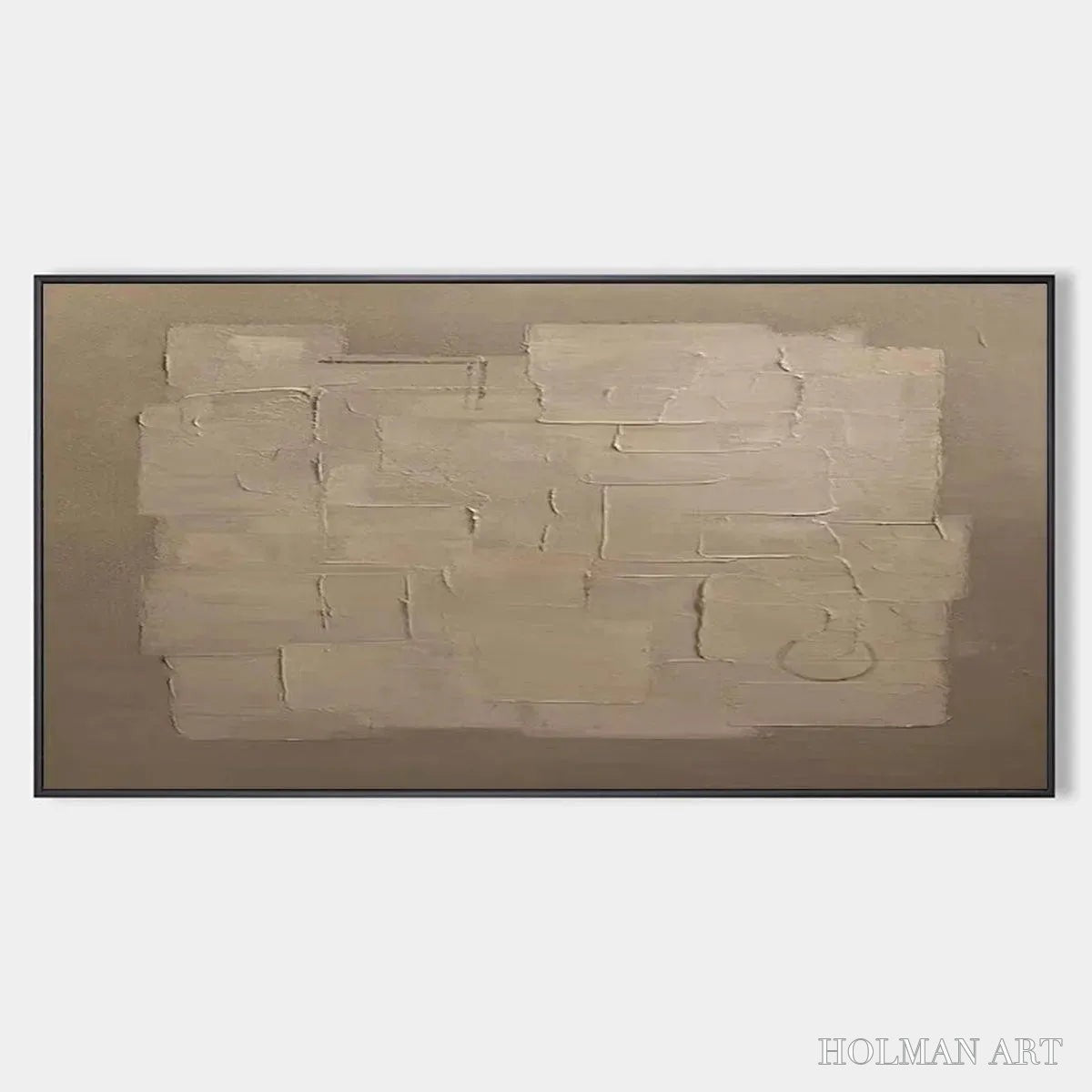 HOLMAN ART Textured Taupe Abstract – Minimalist Textured Painting - image 1