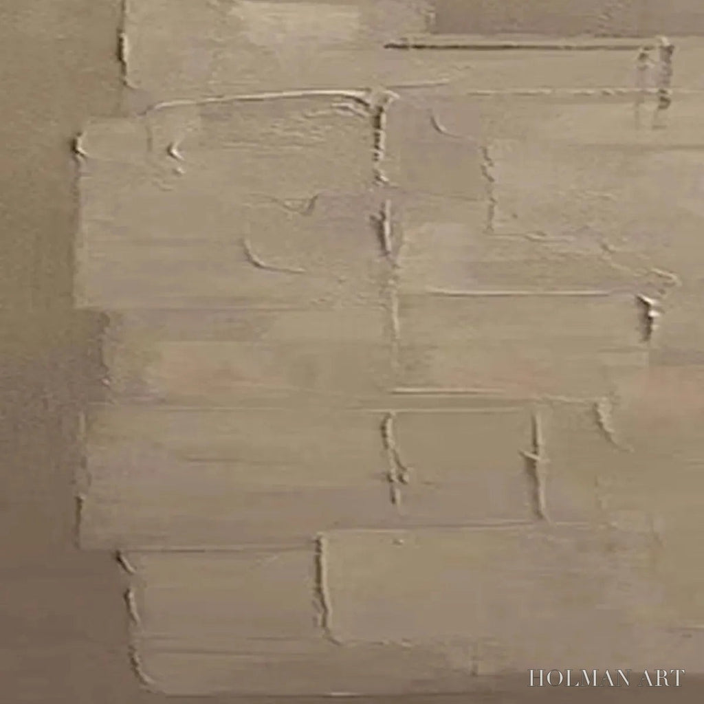 HOLMAN ART Textured Taupe Abstract – Minimalist Textured Painting - image 3