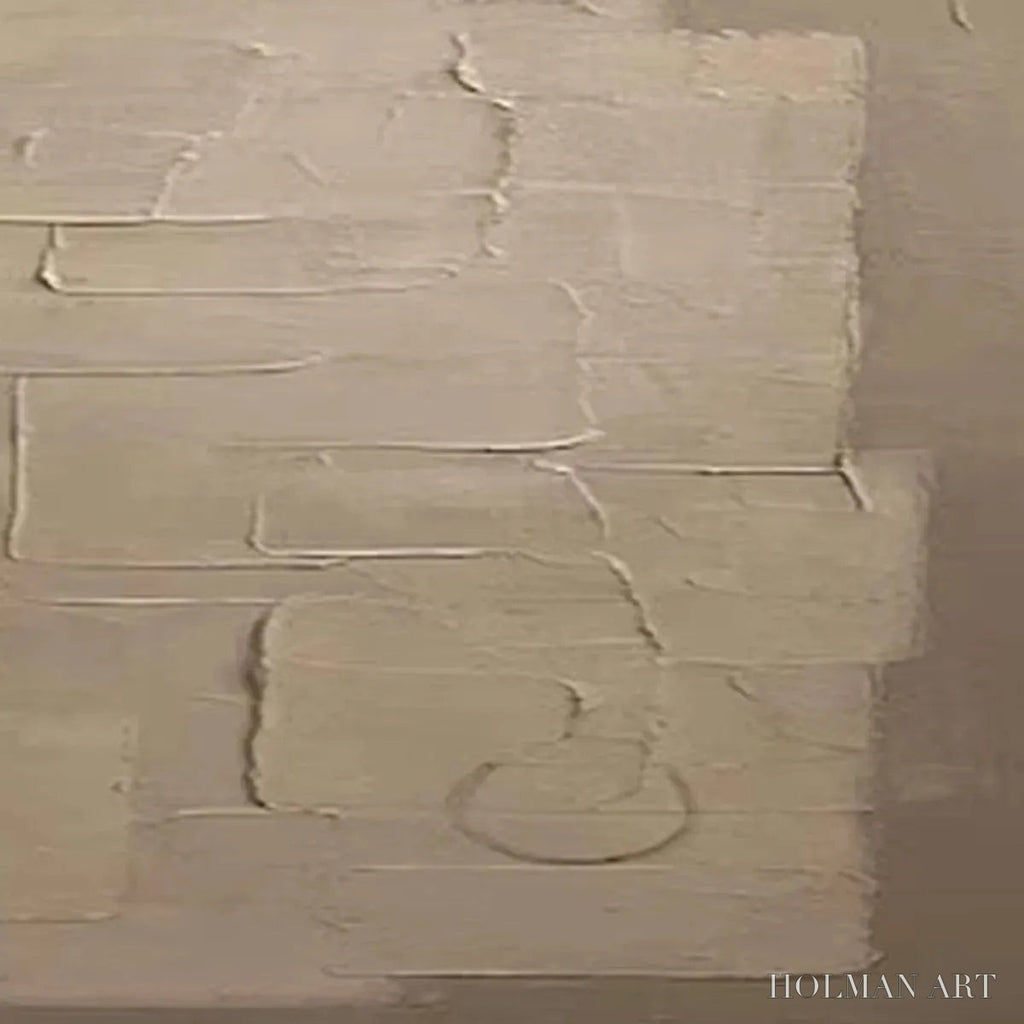 HOLMAN ART Textured Taupe Abstract – Minimalist Textured Painting - image 5