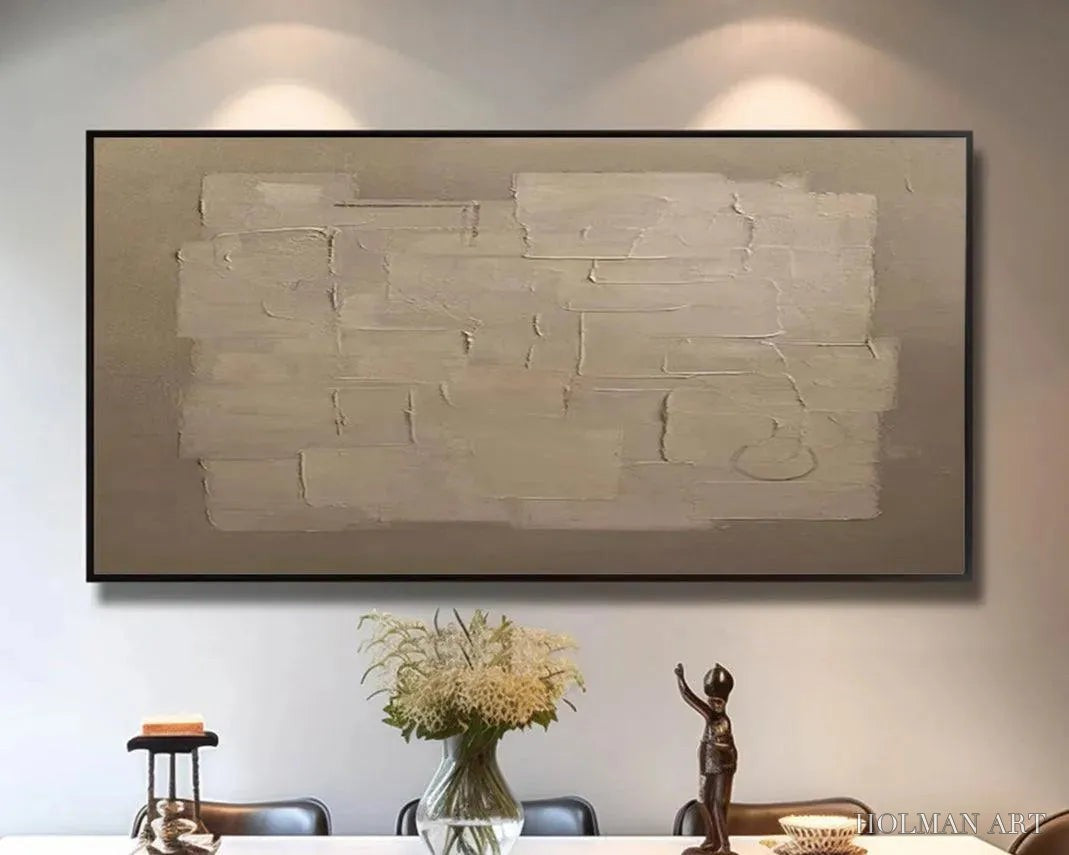 HOLMAN ART Textured Taupe Abstract – Minimalist Textured Painting - image 6