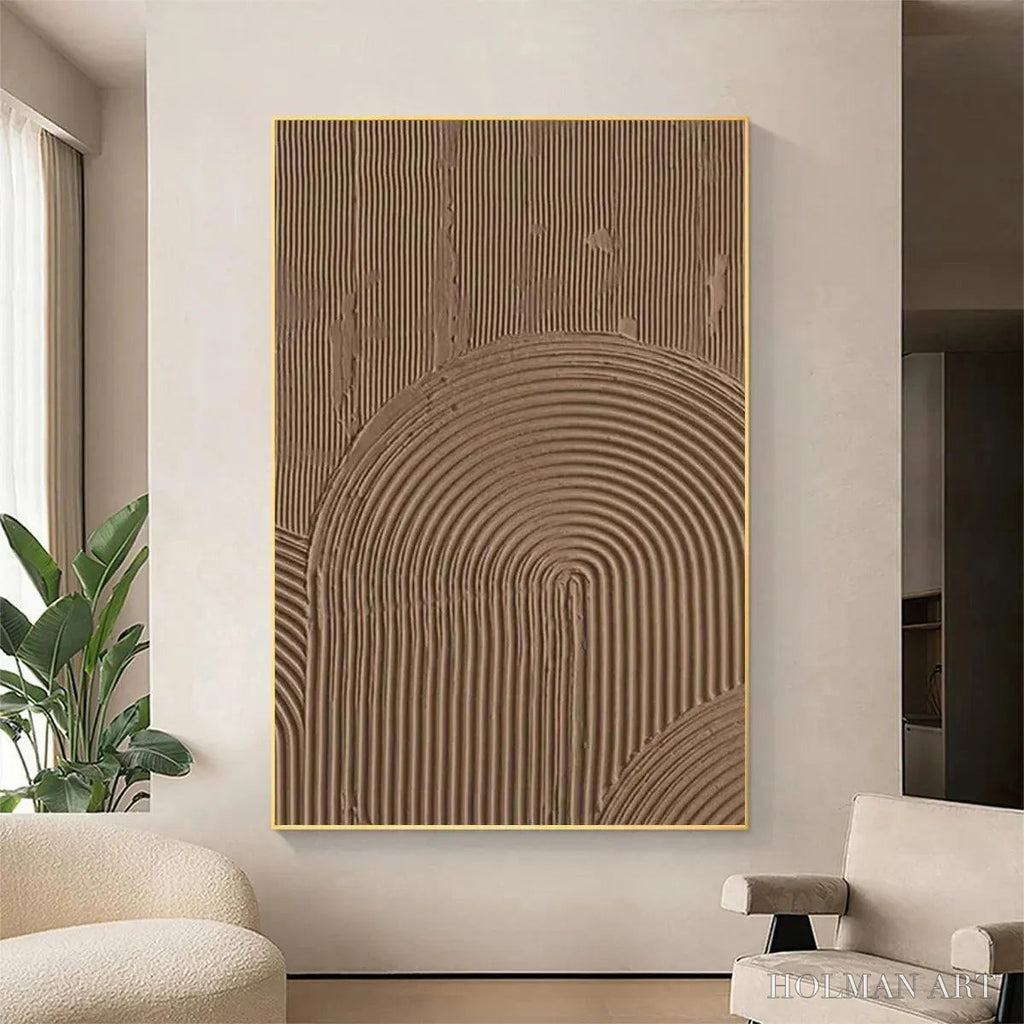 HOLMAN ART Brown Textured Arch – Textured Abstract Painting in Brown - image 2