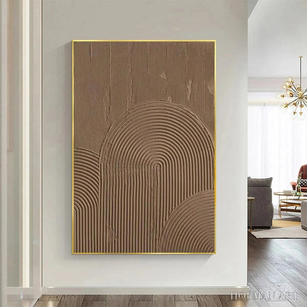 HOLMAN ART Brown Textured Arch – Textured Abstract Painting in Brown - image 4