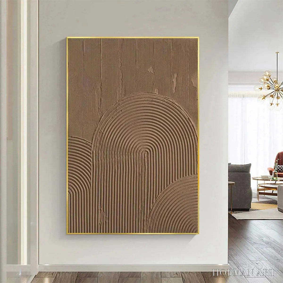 HOLMAN ART Brown Textured Arch – Textured Abstract Painting in Brown - image 4