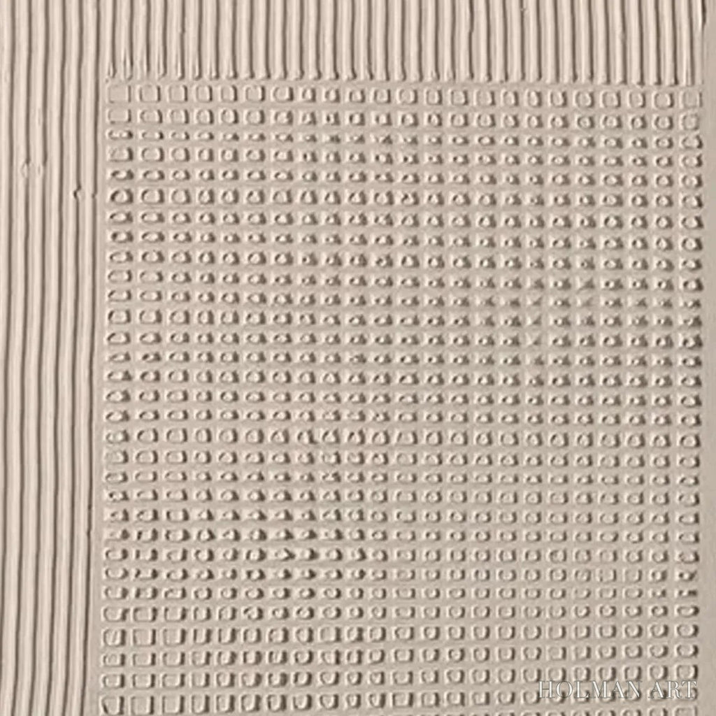 HOLMAN ART Textured Grid Duo – Set of 2 Textured Abstract Paintings in Beige - image 3