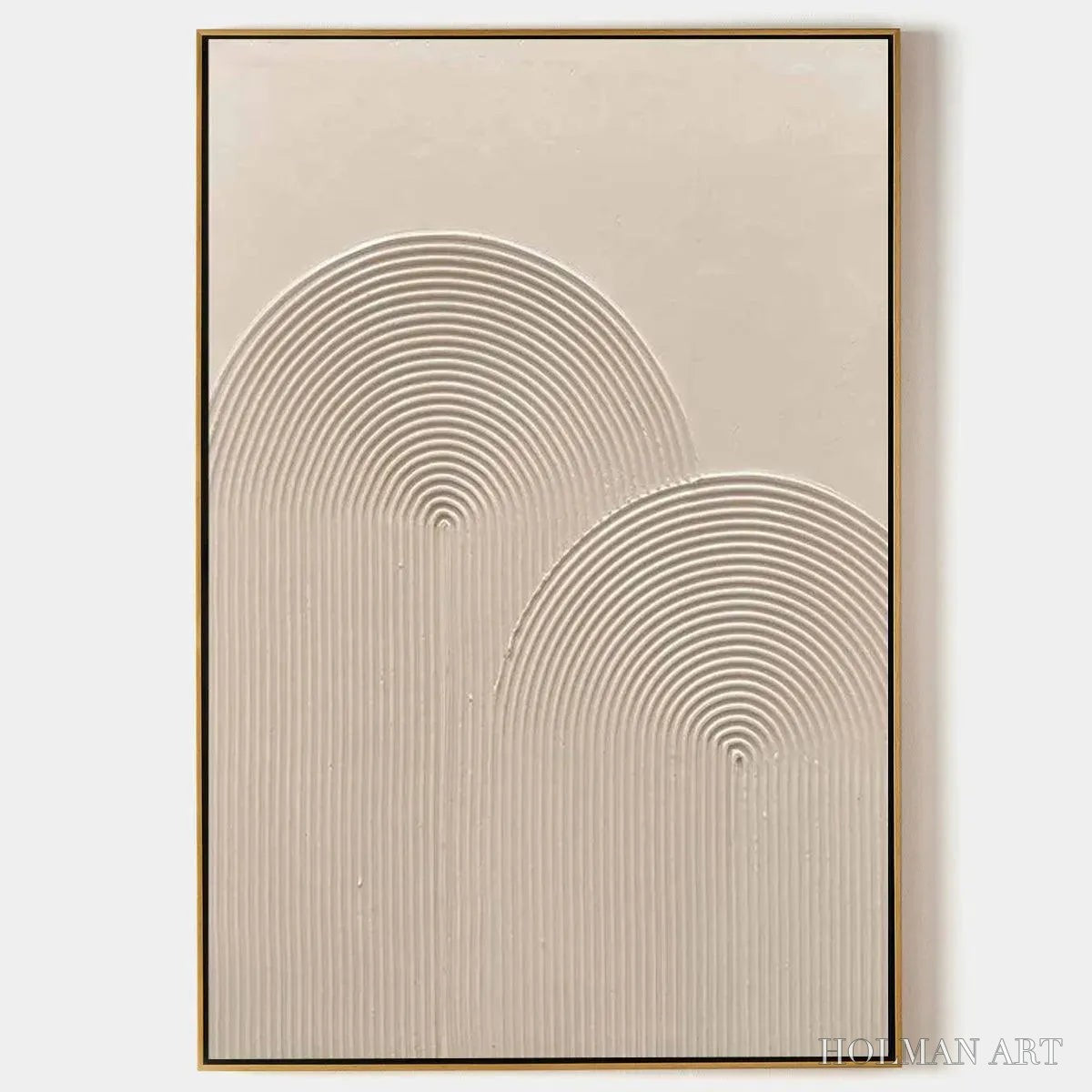 HOLMAN ART Textured Rainbow – Minimalist Textured Painting in Beige - image 1