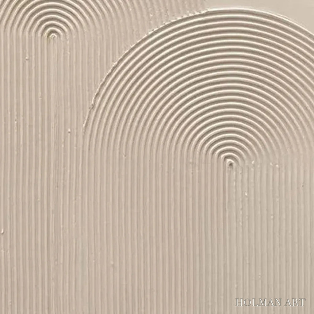 HOLMAN ART Textured Rainbow – Minimalist Textured Painting in Beige - image 3