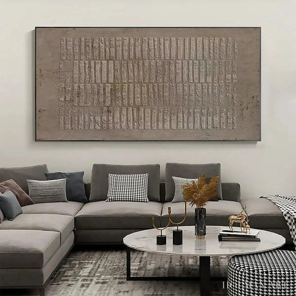 HOLMAN ART Textured Rectangle Array – Minimalist Textured Painting in Brown - image 2