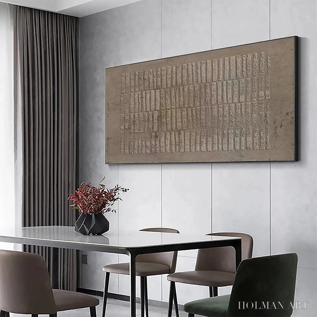HOLMAN ART Textured Rectangle Array – Minimalist Textured Painting in Brown - image 4