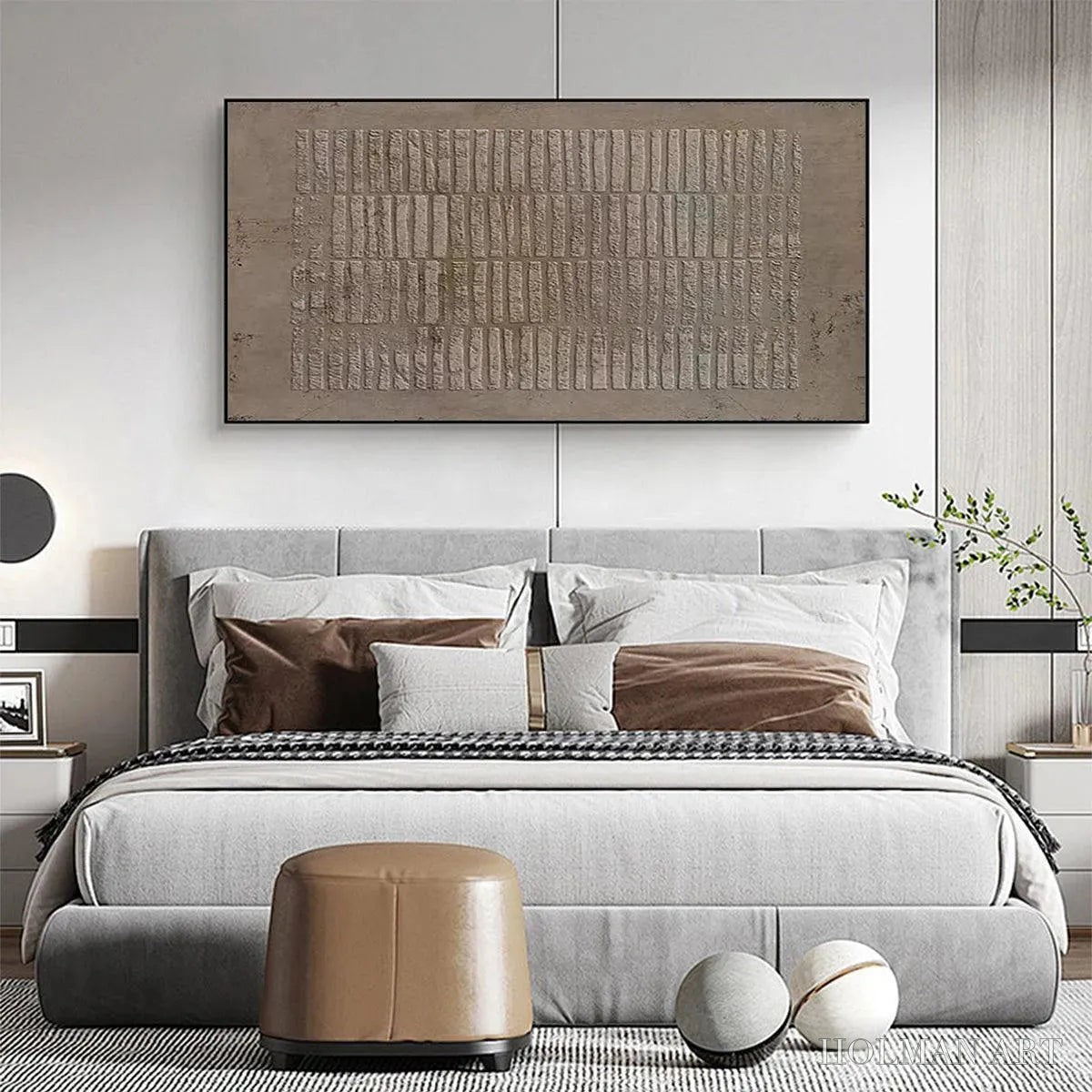 HOLMAN ART Textured Rectangle Array – Minimalist Textured Painting in Brown - image 5
