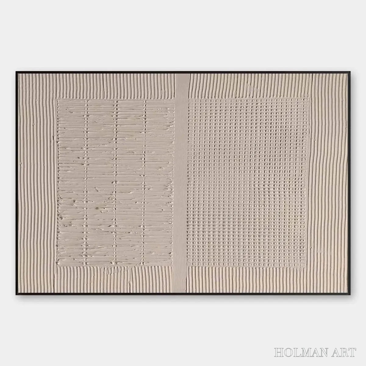 HOLMAN ART Beige Texture Diptych – Textured Abstract Painting in Beige - image 1
