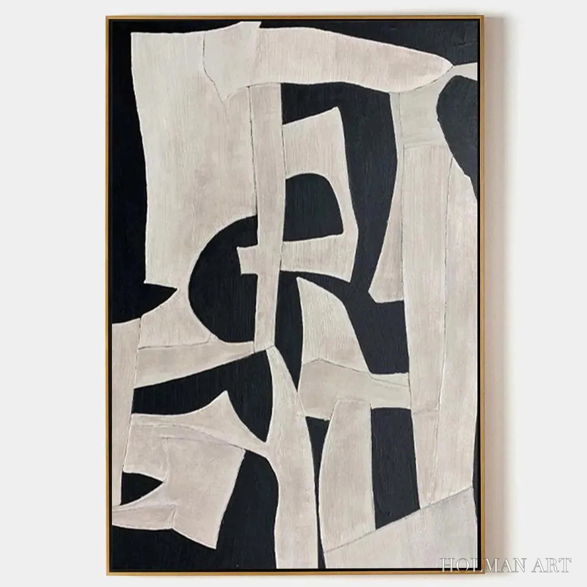HOLMAN ART Black and White Abstract – Minimalist Abstract Painting - image 1