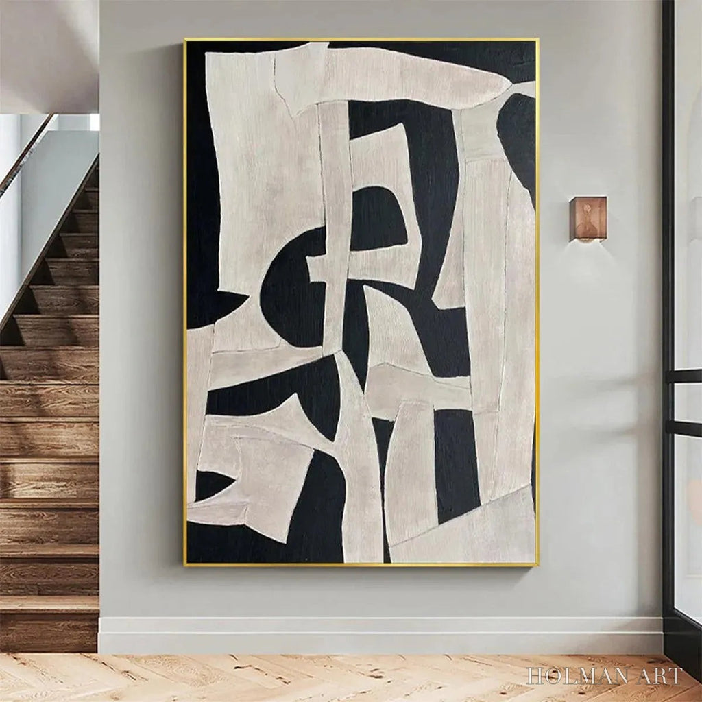 HOLMAN ART Black and White Abstract – Minimalist Abstract Painting - image 5
