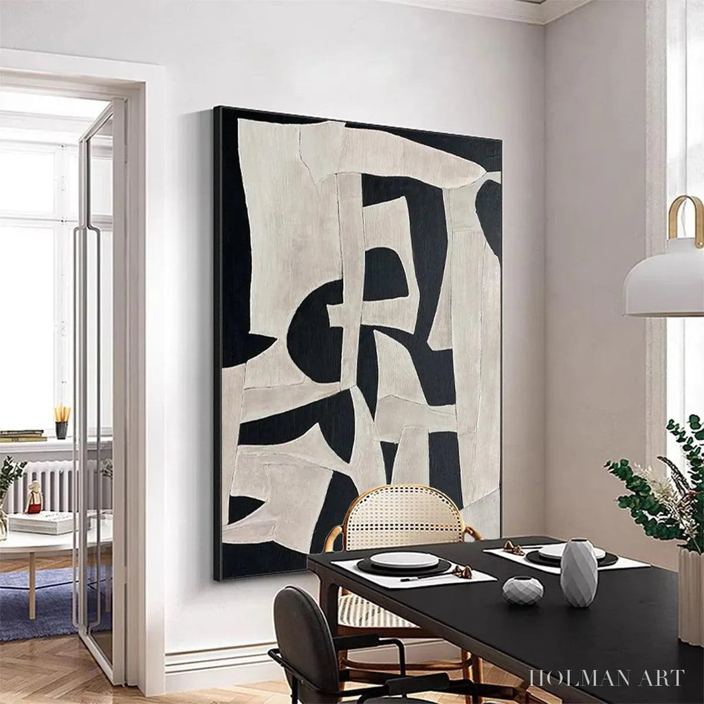 HOLMAN ART Black and White Abstract – Minimalist Abstract Painting - image 6