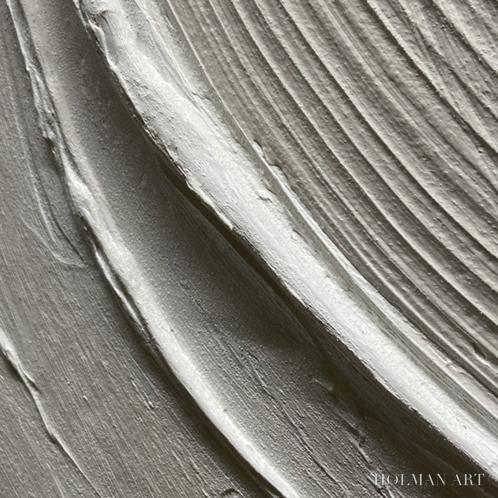 HOLMAN ART Serene Ripples – Abstract Minimalist Textured White Painting - image 6