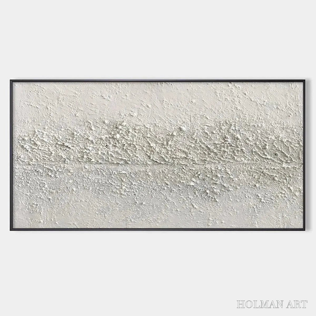 HOLMAN ART Textured Whispers – Textured Minimalist Abstract Painting in White - image 1