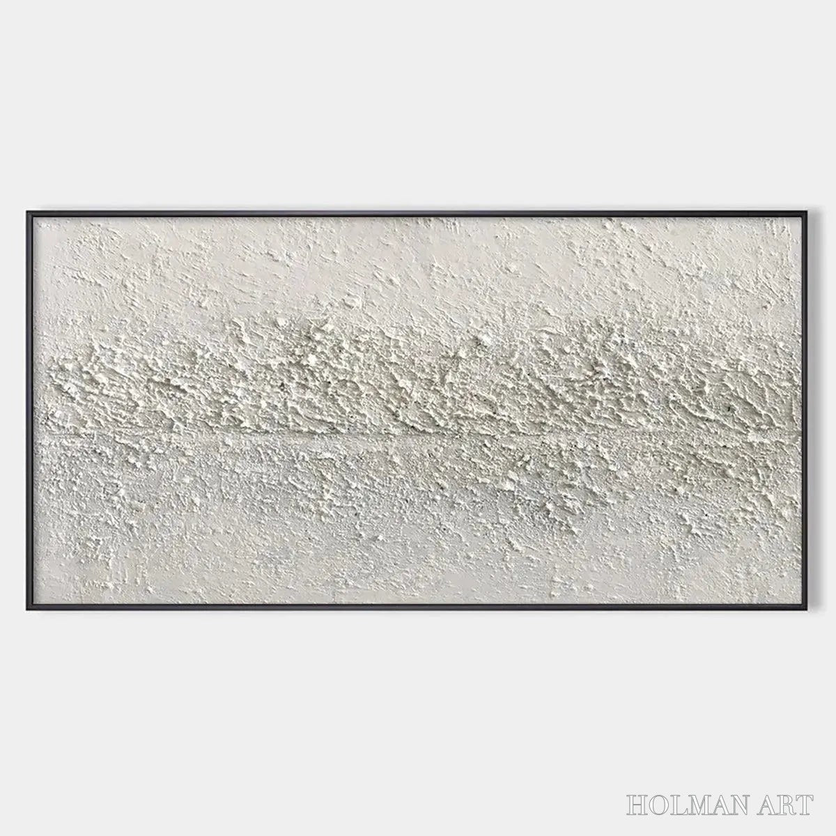 HOLMAN ART Textured Whispers – Textured Minimalist Abstract Painting in White - image 1