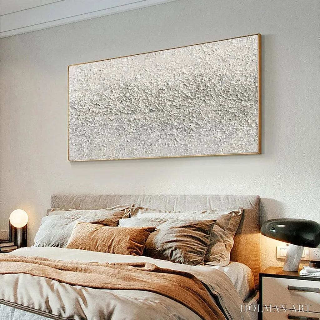 HOLMAN ART Textured Whispers – Textured Minimalist Abstract Painting in White - image 4