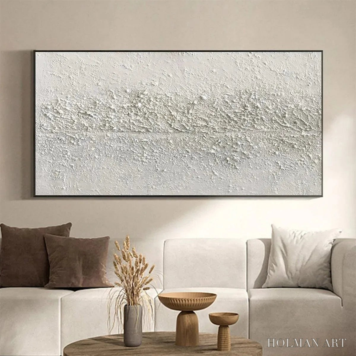 HOLMAN ART Textured Whispers – Textured Minimalist Abstract Painting in White - image 6