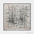 HOLMAN ART Woven Lines – Textured Minimalist Abstract Painting in Black and White - image 1