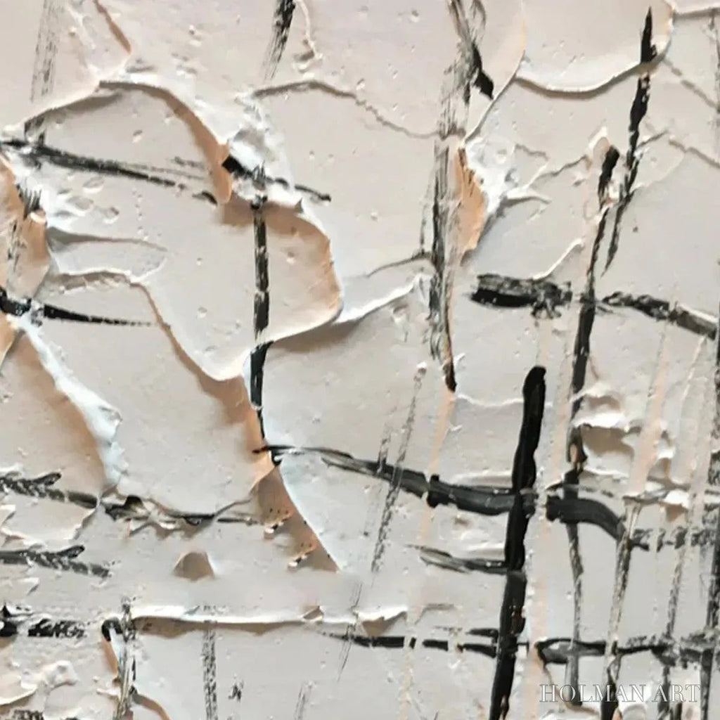 HOLMAN ART Woven Lines – Textured Minimalist Abstract Painting in Black and White - image 3