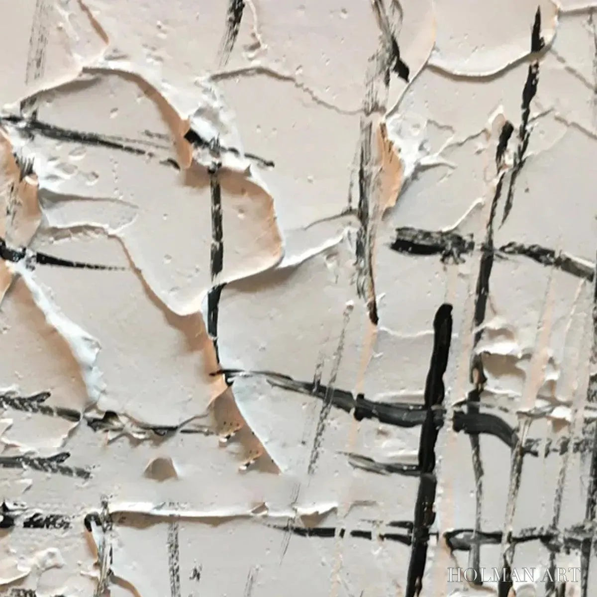 HOLMAN ART Woven Lines – Textured Minimalist Abstract Painting in Black and White - image 3