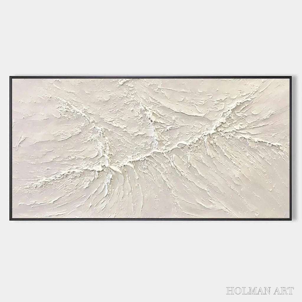 HOLMAN ART White Sands – Textured Minimalist Abstract Painting in White - image 1