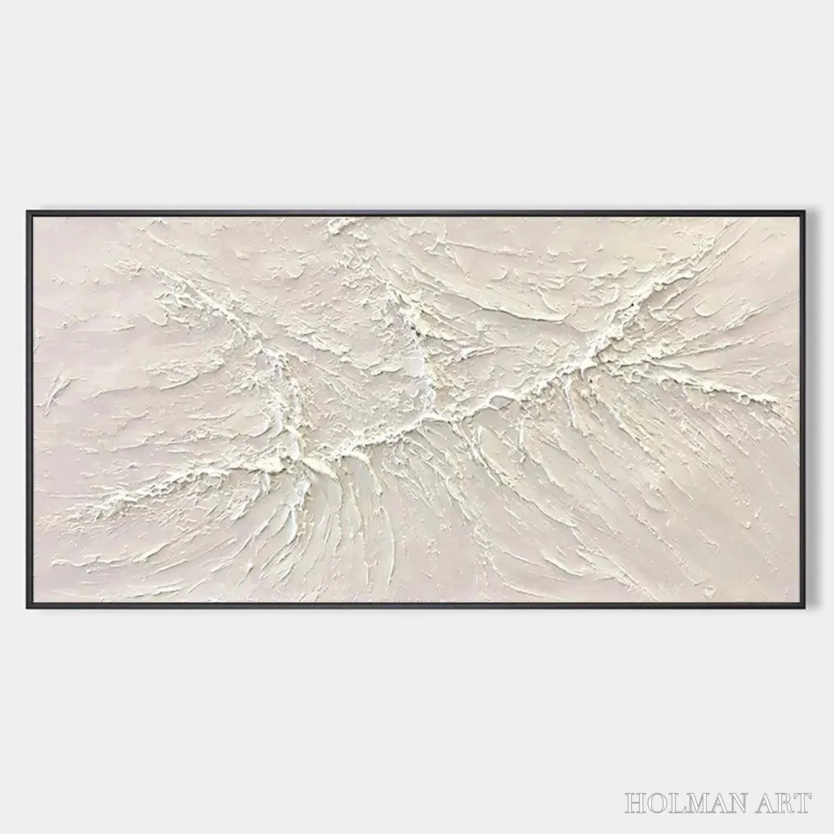 HOLMAN ART White Sands – Textured Minimalist Abstract Painting in White - image 1