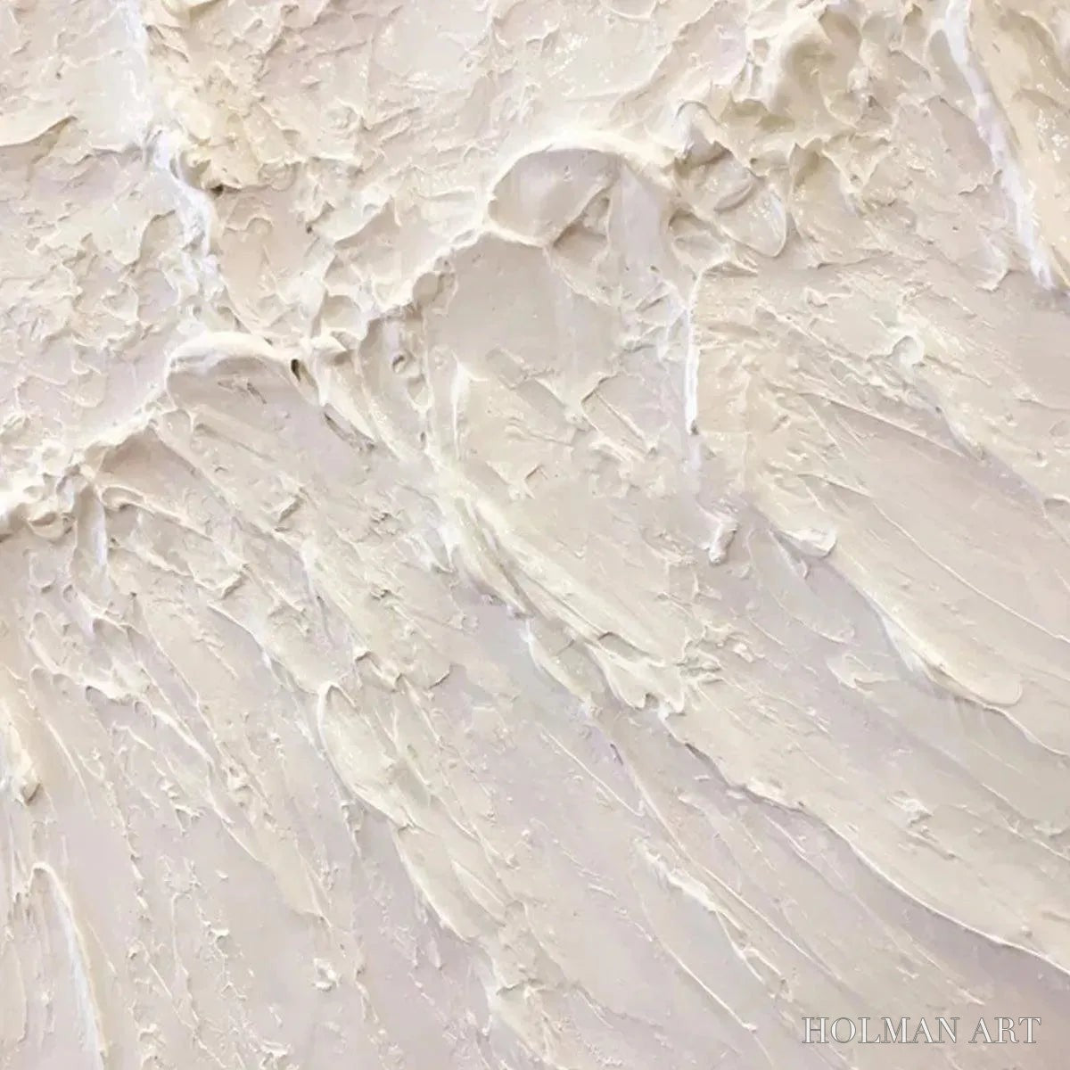 HOLMAN ART White Sands – Textured Minimalist Abstract Painting in White - image 3