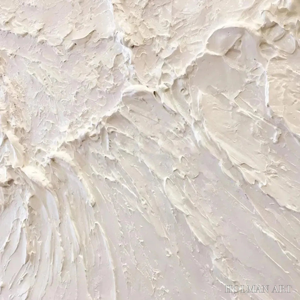 HOLMAN ART White Sands – Textured Minimalist Abstract Painting in White - image 5