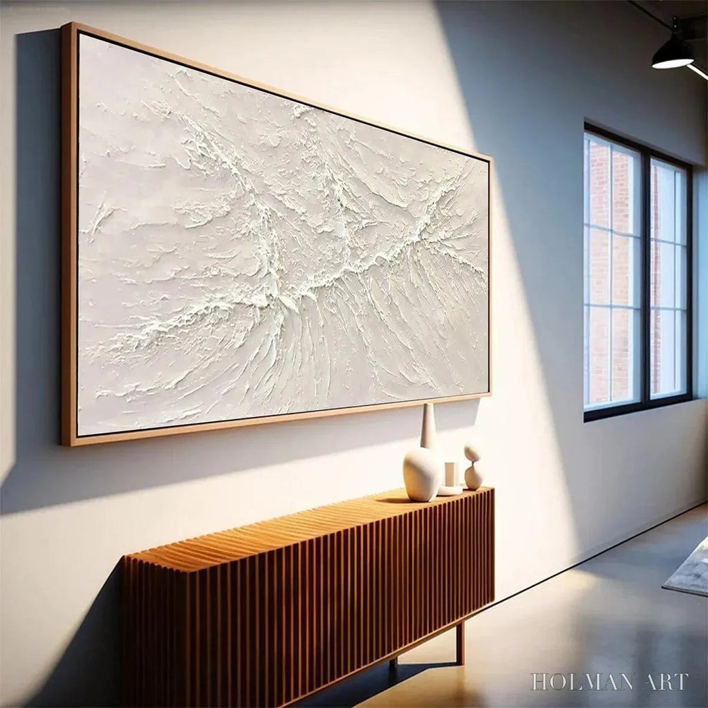 HOLMAN ART White Sands – Textured Minimalist Abstract Painting in White - image 6
