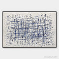 HOLMAN ART Blue Weave – Textured Abstract Painting in Blue and White - image 1